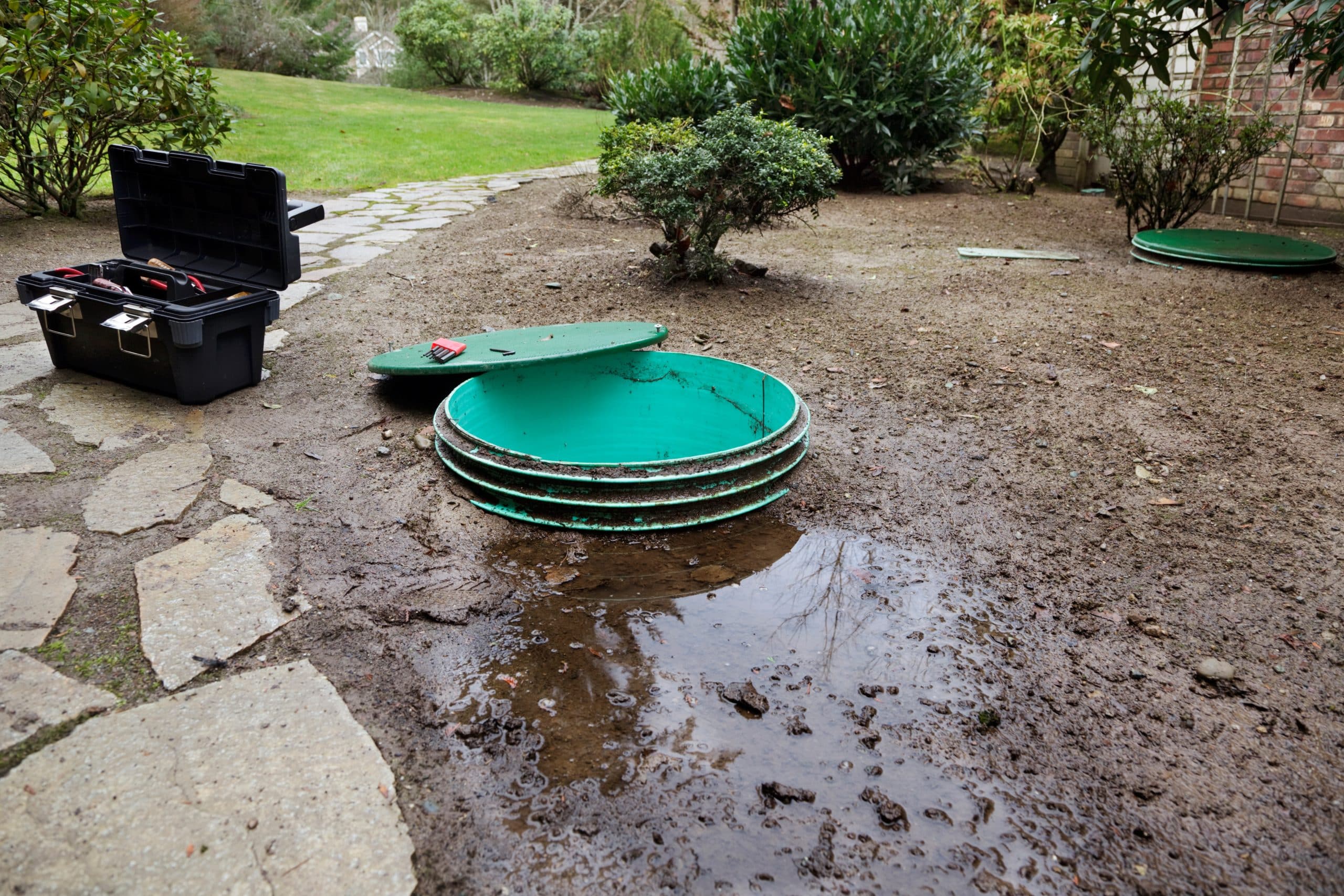 Rural acreage served by a private septic system